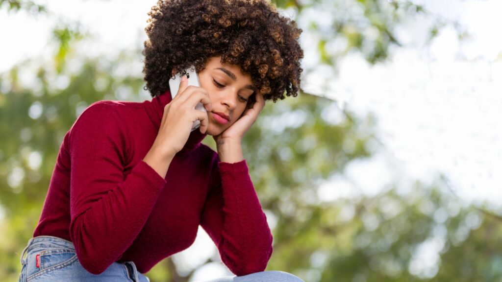 woman on phone